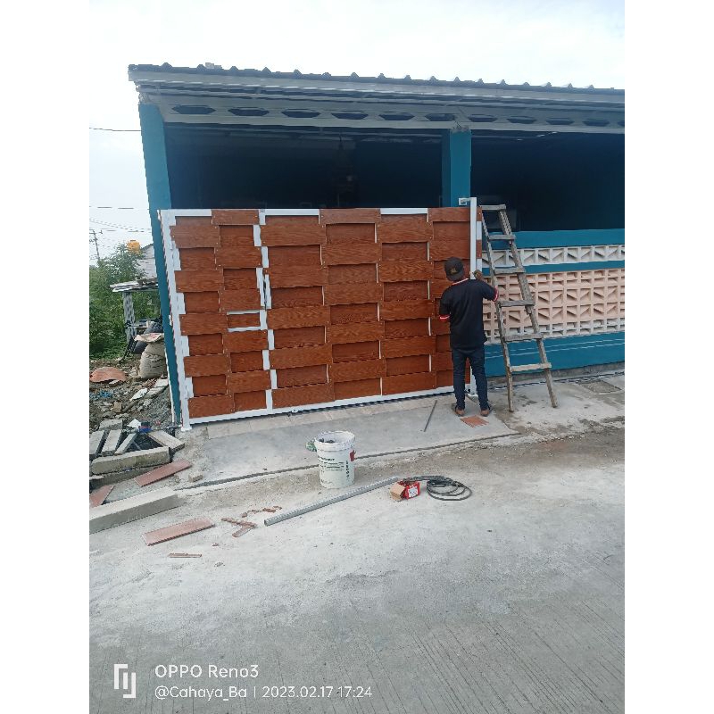 pagar plank Wood dengan