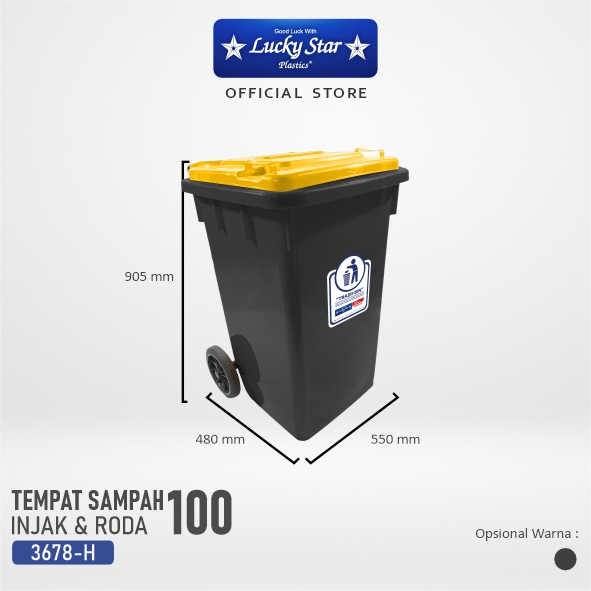 Lucky Star TONG SAMPAH RODA 100 DELUXE / TONG SAMPAH PLASTIK TARIK DORONG