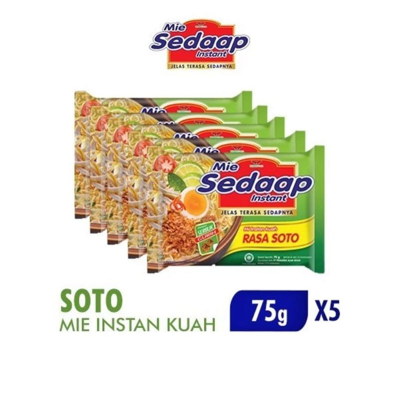 

Sedaap Mie Instan Soto 75g X 5