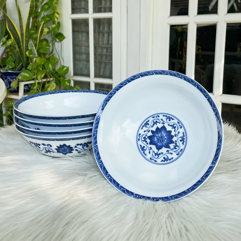 Mangkok Mie / Ramen Keramik Biru Putih Kanxi D23cm