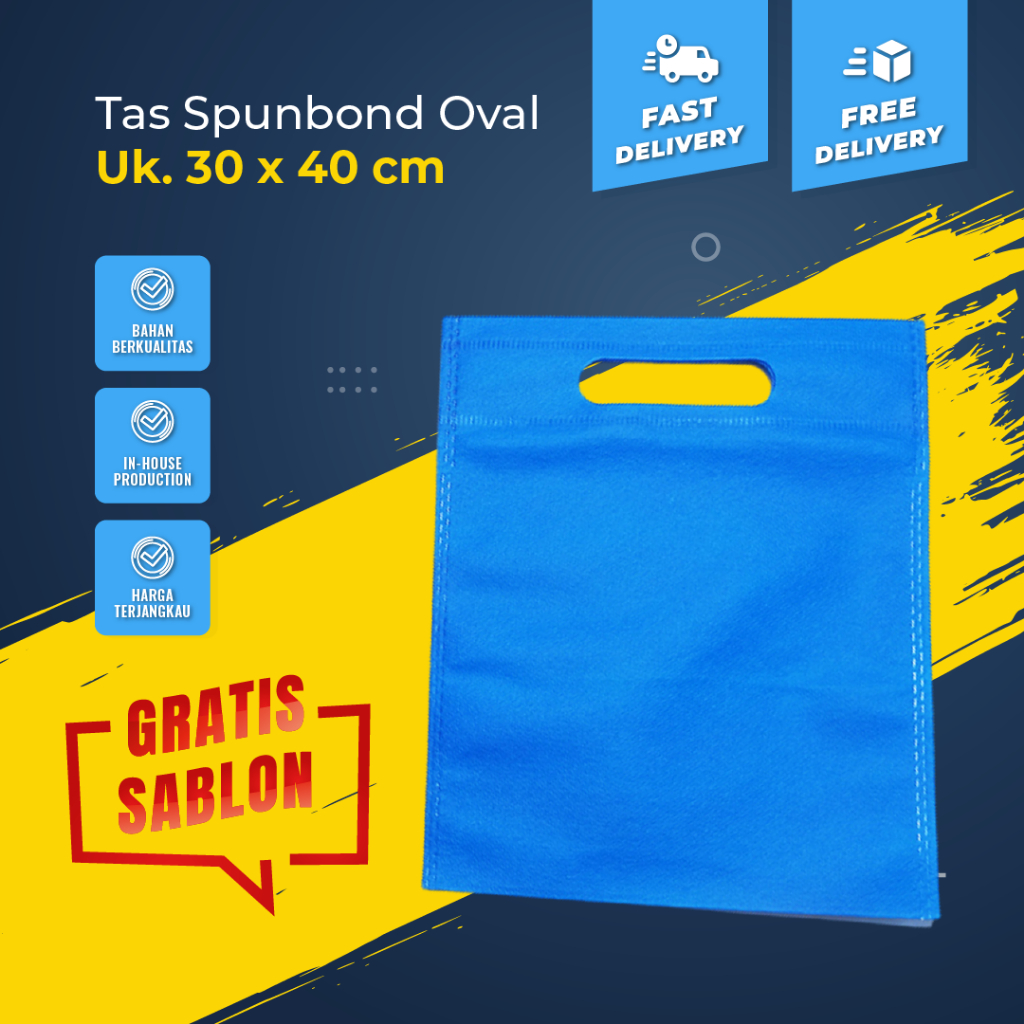 

Spoundbond Bag Custom Sablon Tas Goodie Bag Ukuran 30 x 40 Cm Tebal 70 GSM Termurah Terlaris By Afika Shop