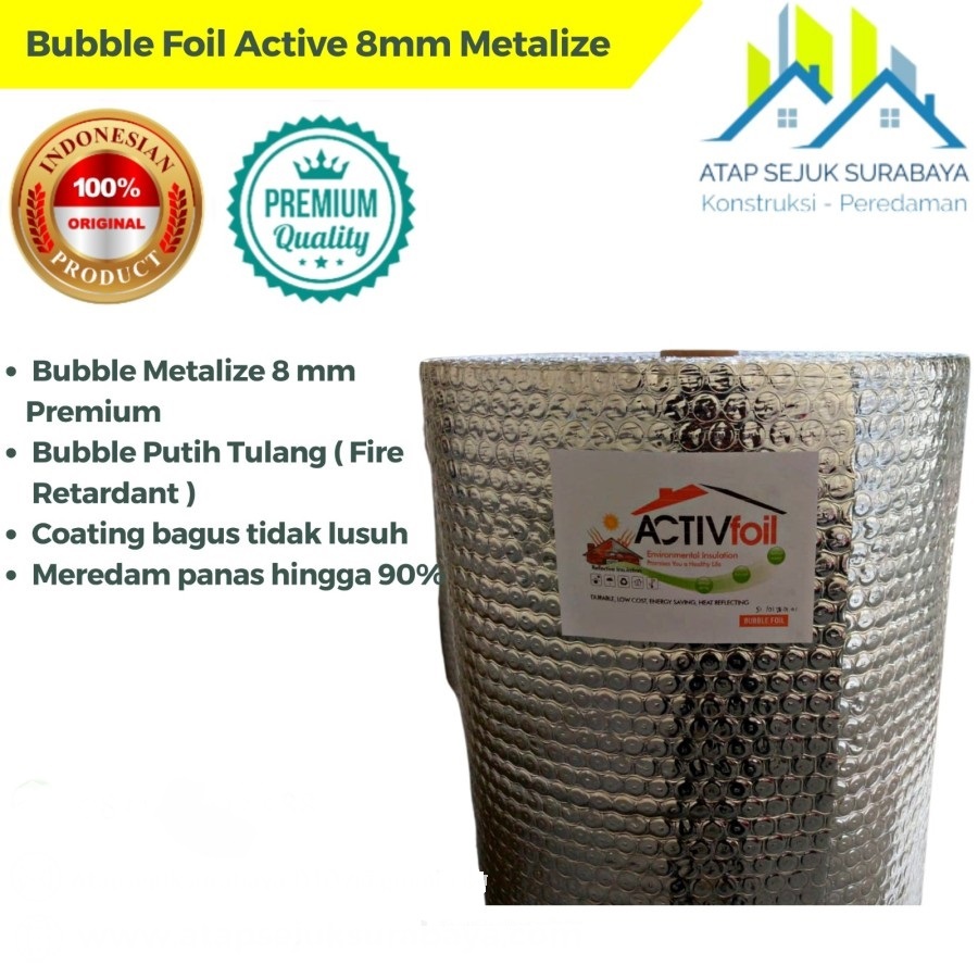 Alumunium Bubble Foil Metalize Premium 8mm Aktiv