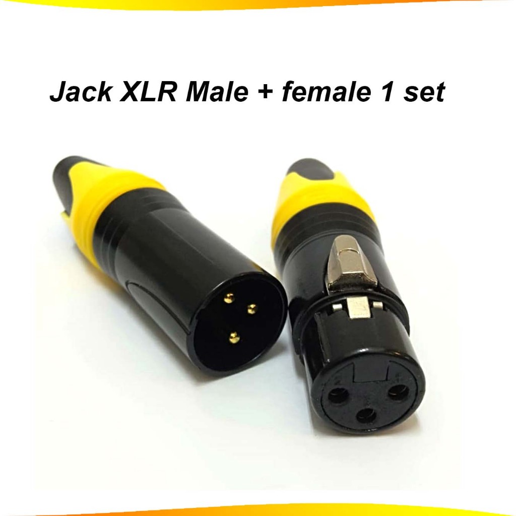 Jack Jek XLR/Canon Male+Female Jek Konektor Audio Sepasang (1set)