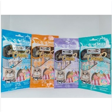 Markotops La Creme - Cemilan Snack Treats Liquid Creamy Markotop Makanan Kucing (4 x 15 gr) With Goa