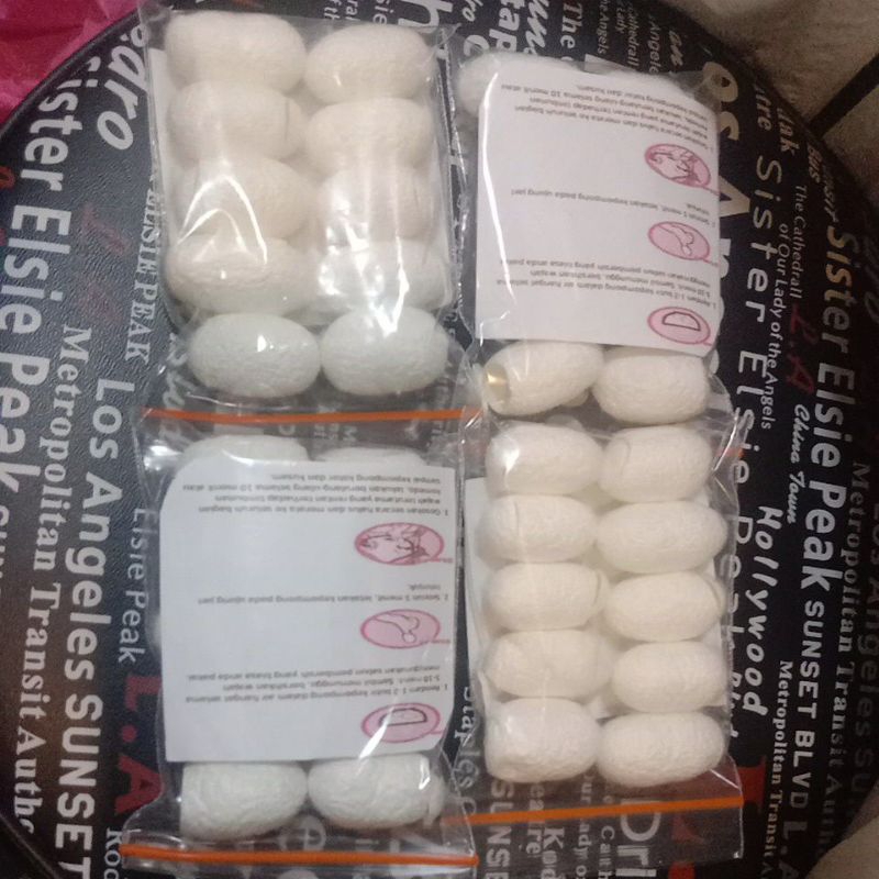 Kepompong facial grade A isi 10pcs / kepompong ulat sutra / kepompong ulat sutera
