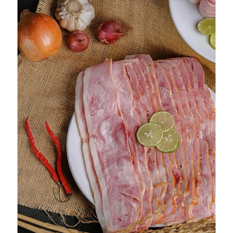 

pork bacon/ smoked bacon/smoke pork bacon1kg dan 500gr