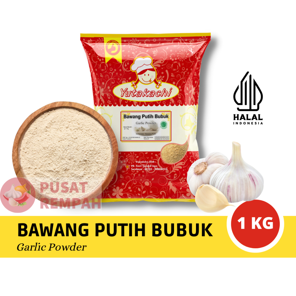 

Bawang Putih Bubuk 1Kg Murni Yutakachi / Garlic Powder / Rempah Bubuk / Pusat Rempah Yutakachi