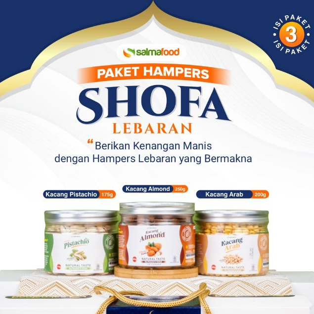 

Paket Hampers Lebaran Shofa Premium Isi 3 Kacang Arab Kacang Almond Kacang Pistachio Original