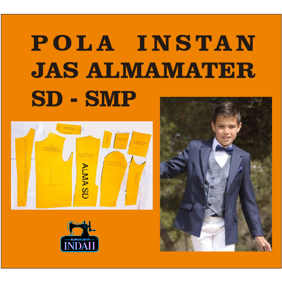 Pola Instan Pola jas Almamater SD-SMP POLA JAHIT