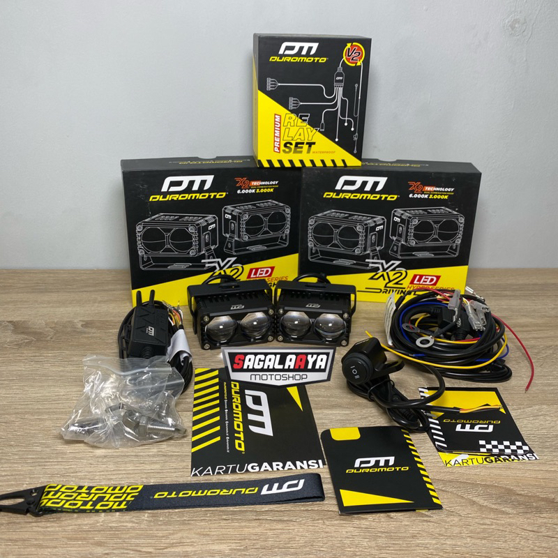 Paket Lampu Duromoto X2 saklar Ori Duromoto Relay set Duromoto