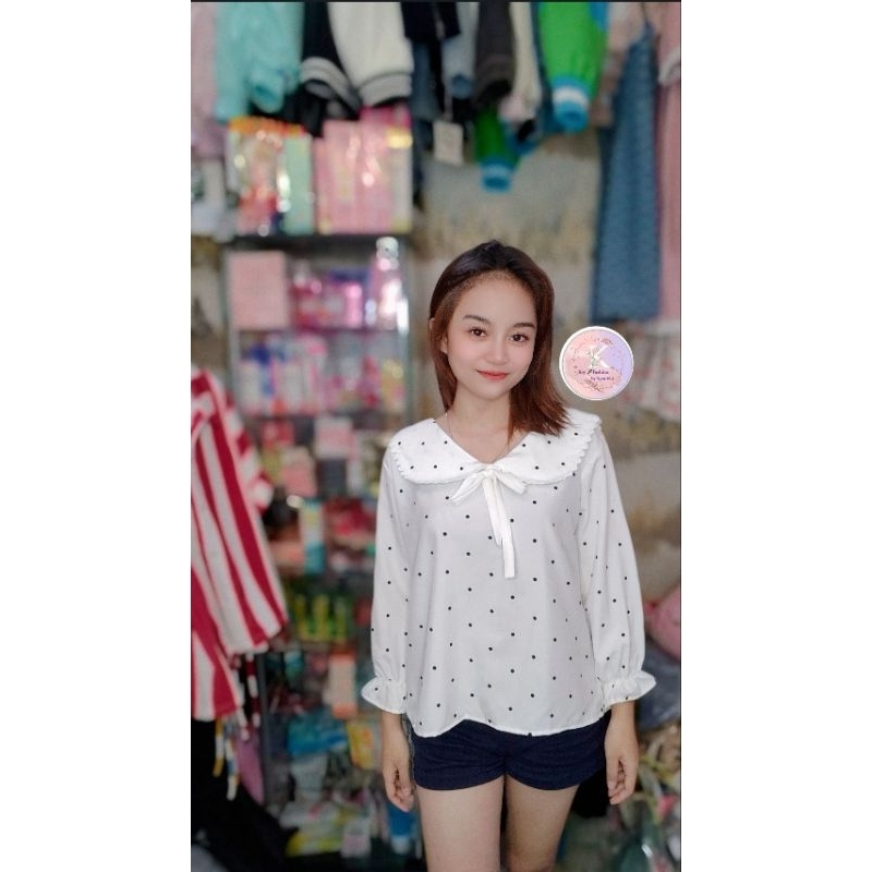 BLOUSE KERAH LEBAR/KERAH RENDA/LENGAN PANJANG KEKINIAN/PREMIUM/IMPORT