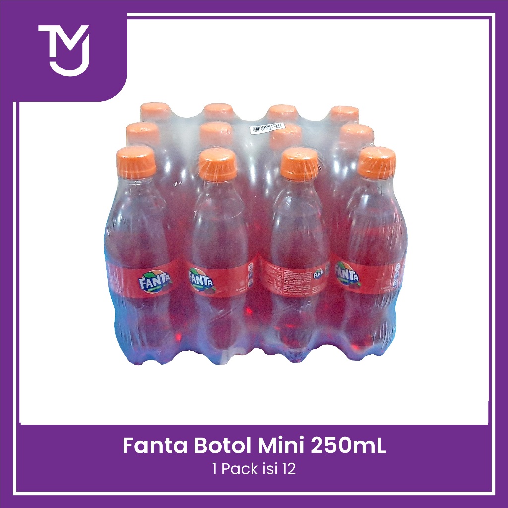 

Fanta 250ml botol mini 1 pack isi 12 pcs