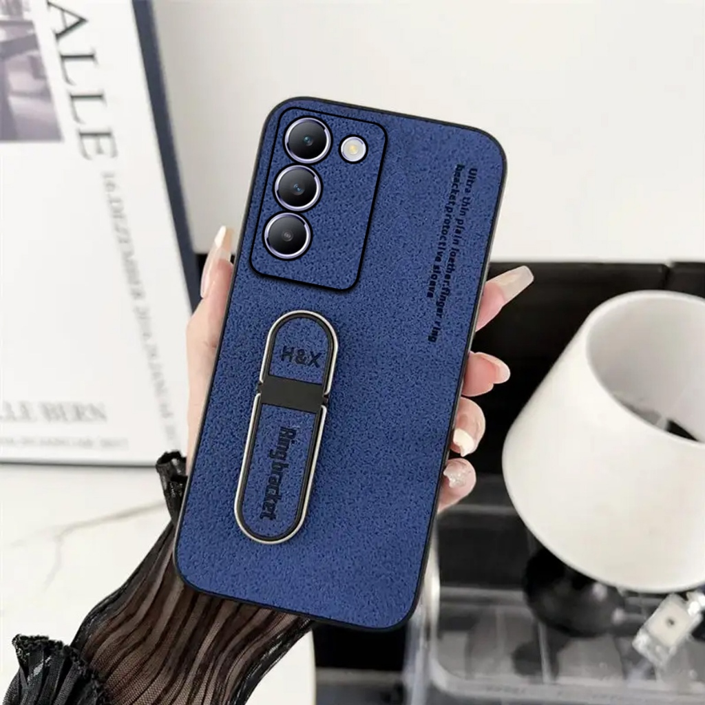 Case Standing Luxury Plaint Leather Vivo Y100 5G Y100 4G Terbaru Protect Camera
