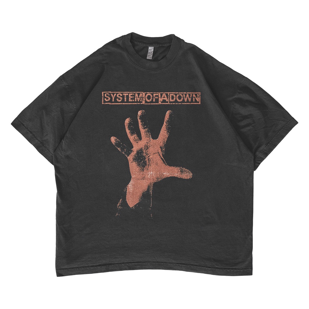 Kaos Band System of a Down SOAD Hand Oversized T-shirt Vintage