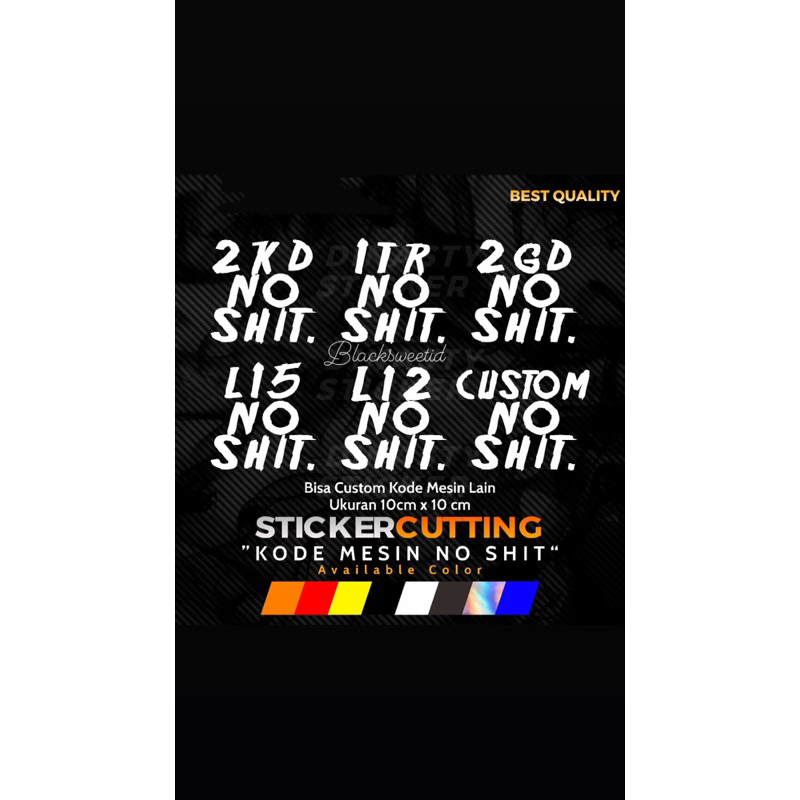 STIKER 2KD NOSHIT | 2GD NOSHIT | 1TR NOTSHIT | L15 NOSHIT | L12 NO SHIT | NO SHIT CUSTOM