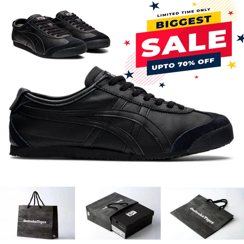 Sepatu Onitsuka original mexico66 deluxe triple black