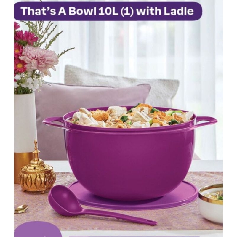 MEGA THATS A BOWL TUPPERWARE 10L plus centong / baskom tupperware ukuran 10L / baskom sup buah