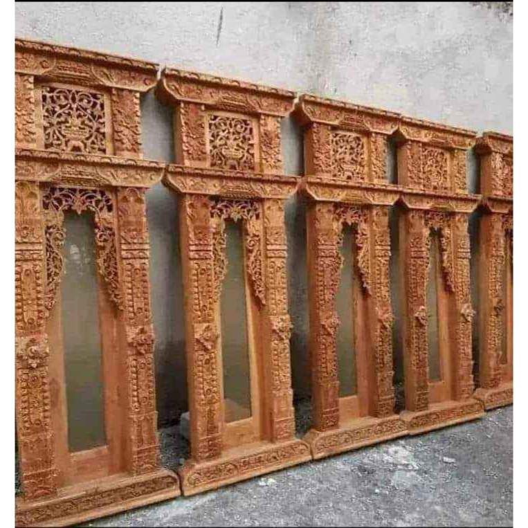 Jendela Ukir Minimalis Kayu Jati