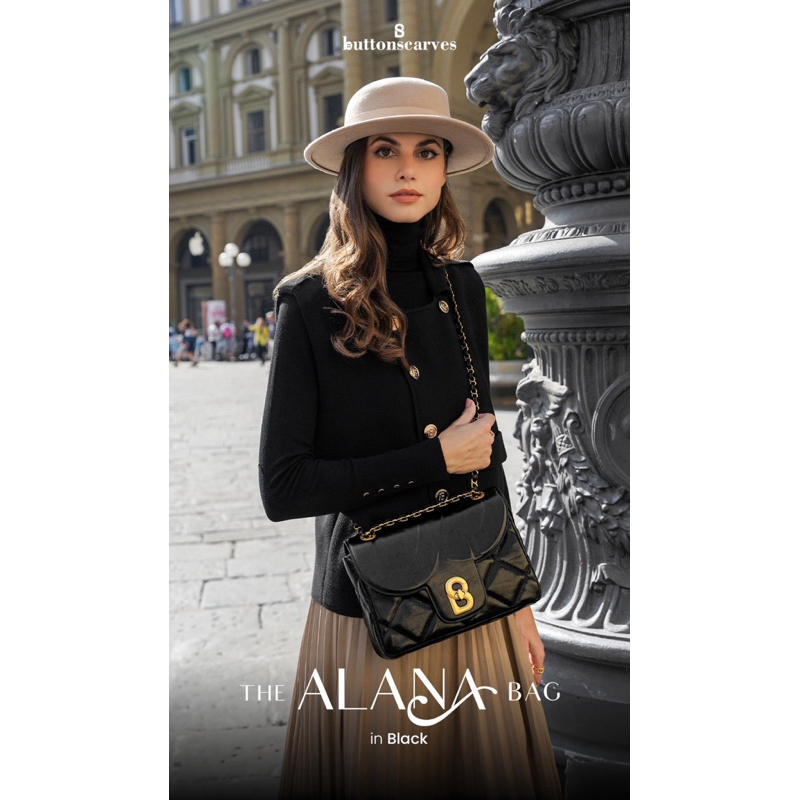 The Alana Bag Black Buttonscarves BS store bslady