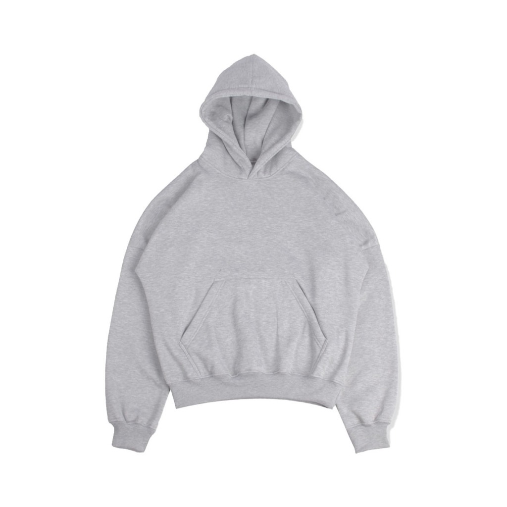 ERFOLGREICH - Hoodie Boxy Oversize Hitam Pria Wanita Cotton Fleece Tebal 300 330 GSM Boxy Fit Polos