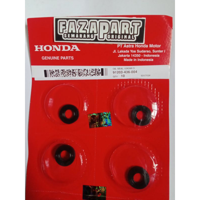 SEAL AS WATERPUMP OIL SEAL 12X24X5 HONDA VARIO VARIO125 AHM 91203-436-004