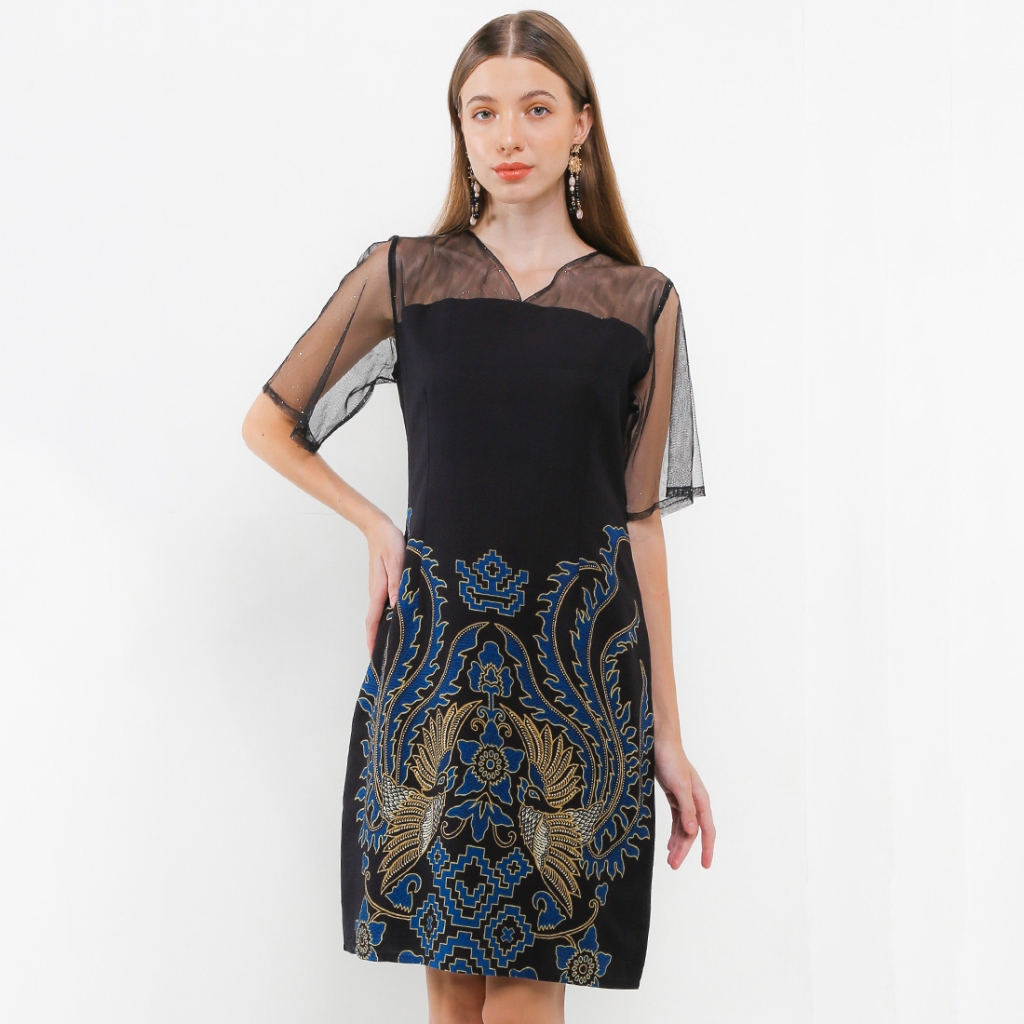 Rianty Batik Premium Wanita Givena Giveno Dress Furing Dobby