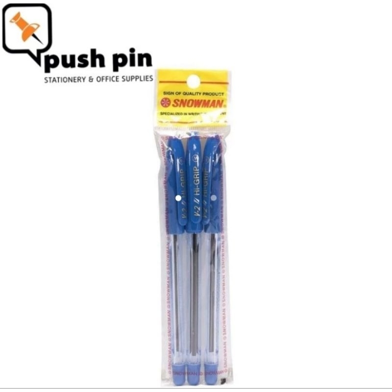 

Snowman Pen / Pena / Pulpen V2 Biru Set 3'S