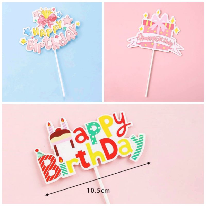 Topper Happy Birthday Bahan Kertas