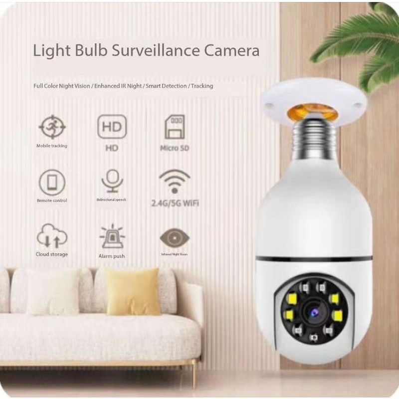 Bulb kamera CCTV v380 Pro Jarak Jauh CCTV Tahan Air 360 CCTV Koneksi Ke Ponsel CCTV Lampu Pantau Lew