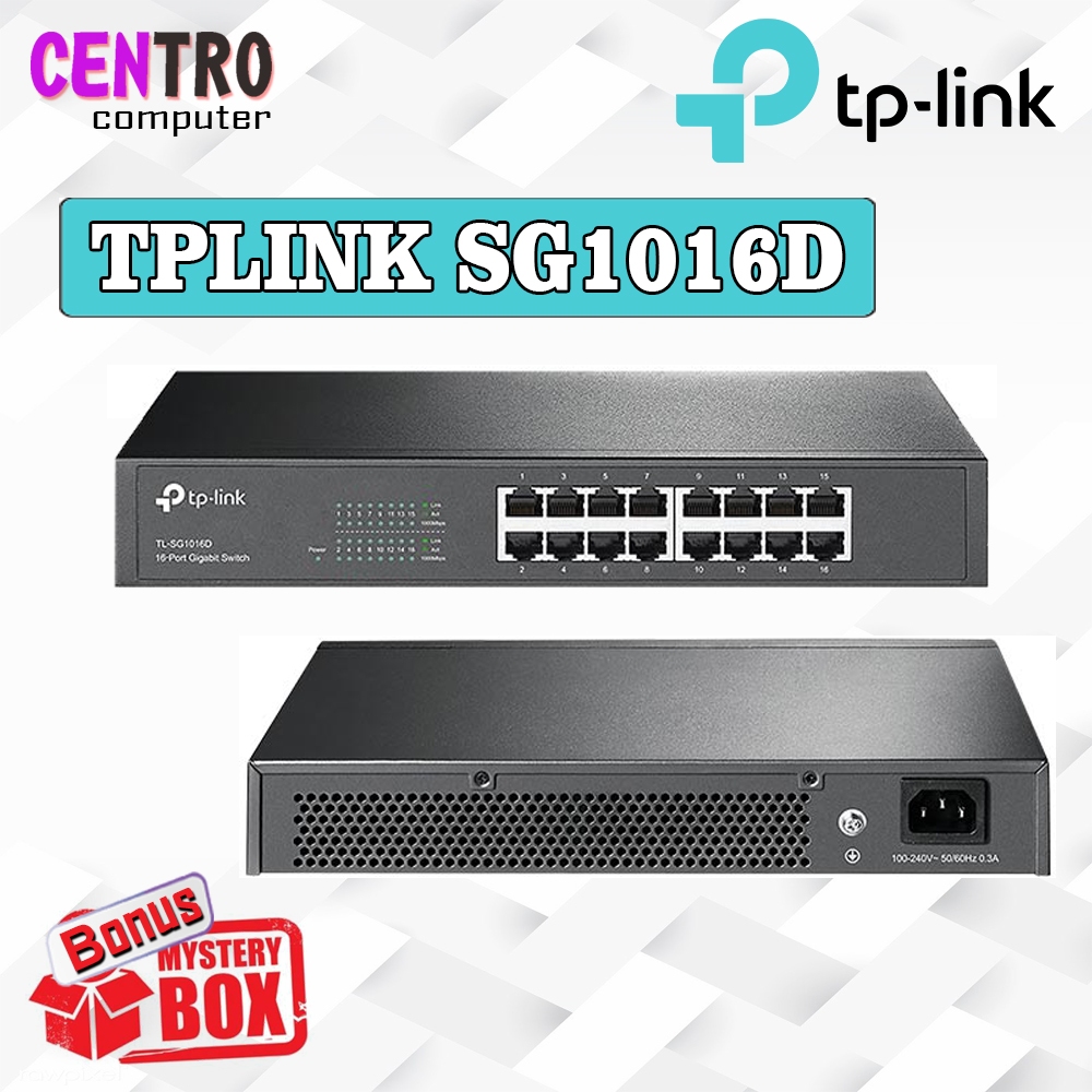 TPLink SG1016D switch 16 Port Gigabit 100/1000 RackMount
