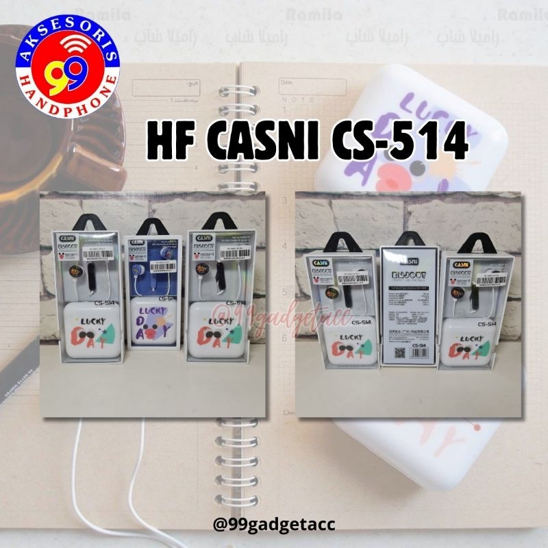 HEADSET KABEL / EARPHONE KABEL CASNI-514 SUARA EXTRA BASS NYAMAN DIPAKAI