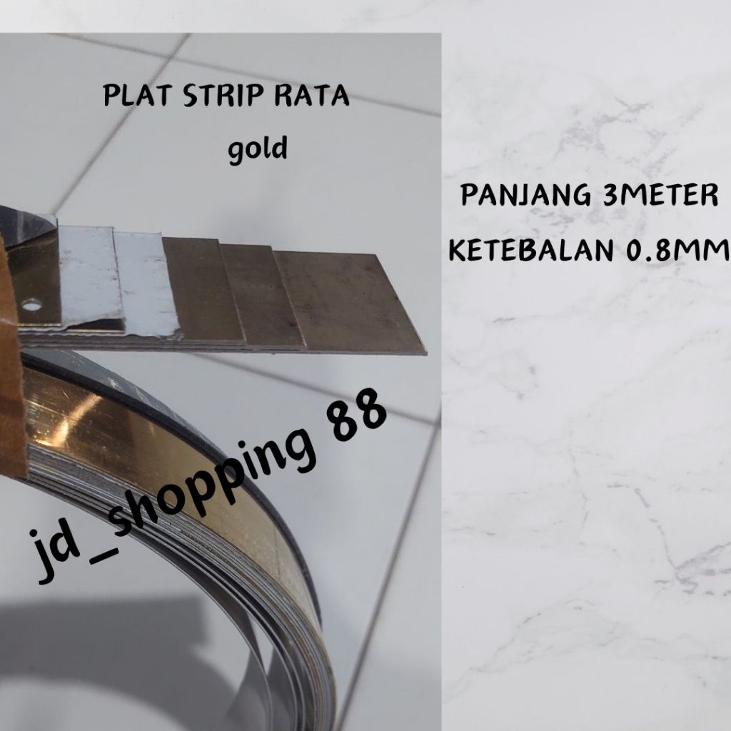 Plat Strip Rata Gold - List Plat