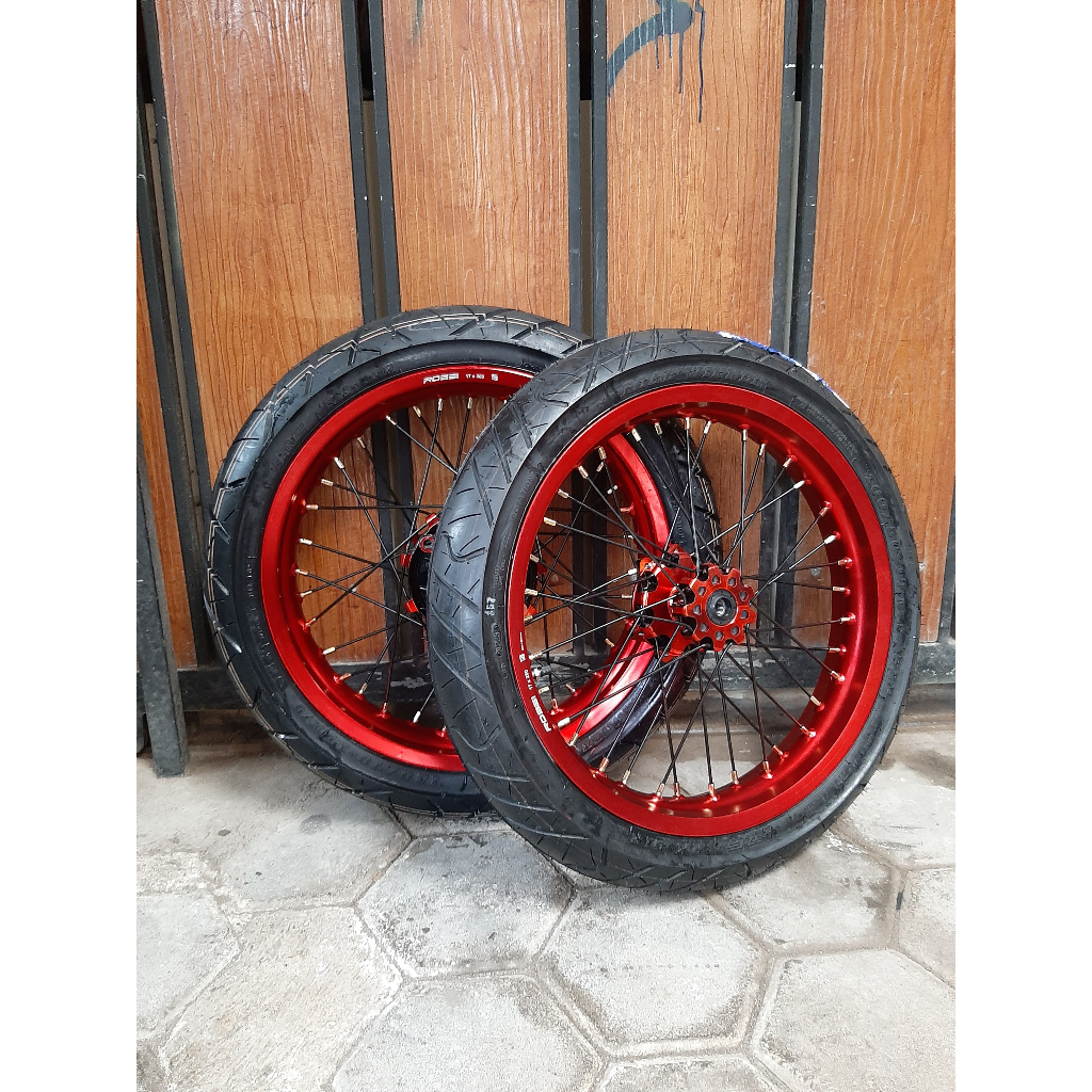 Paket Supermoto CRF Ban IRC Baru Roda Sumo CRF Velg Rossi Ukur 250/300 Ring 17 Murah