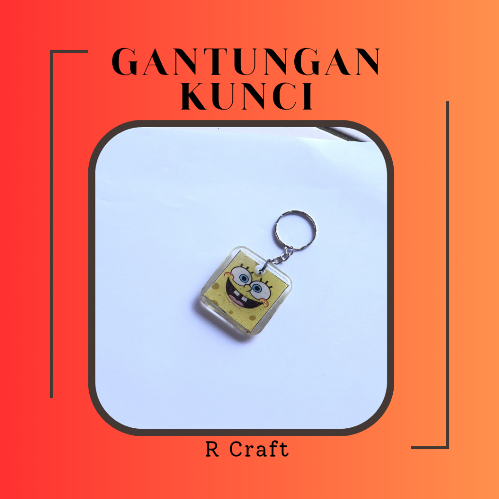 Gantungan Kunci Spongebob Resin Ganci Lucu Spongebob