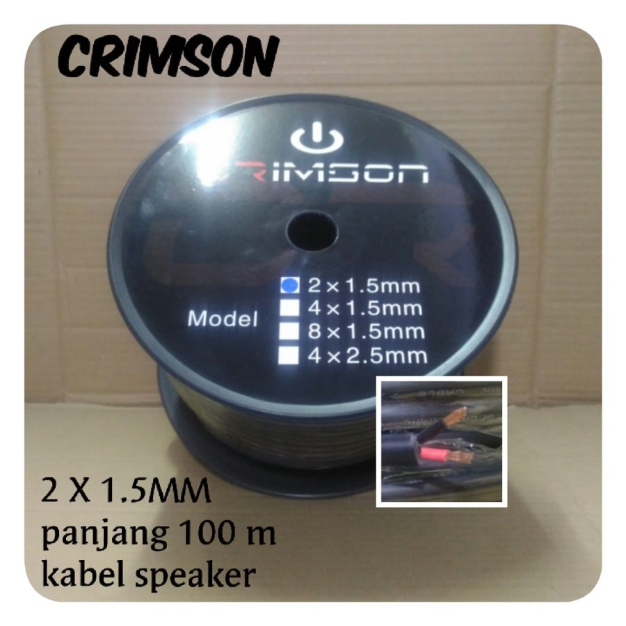 Kabel Speaker isi 2 Crimson 2x1,5 1 Roll panjang 100 Meter