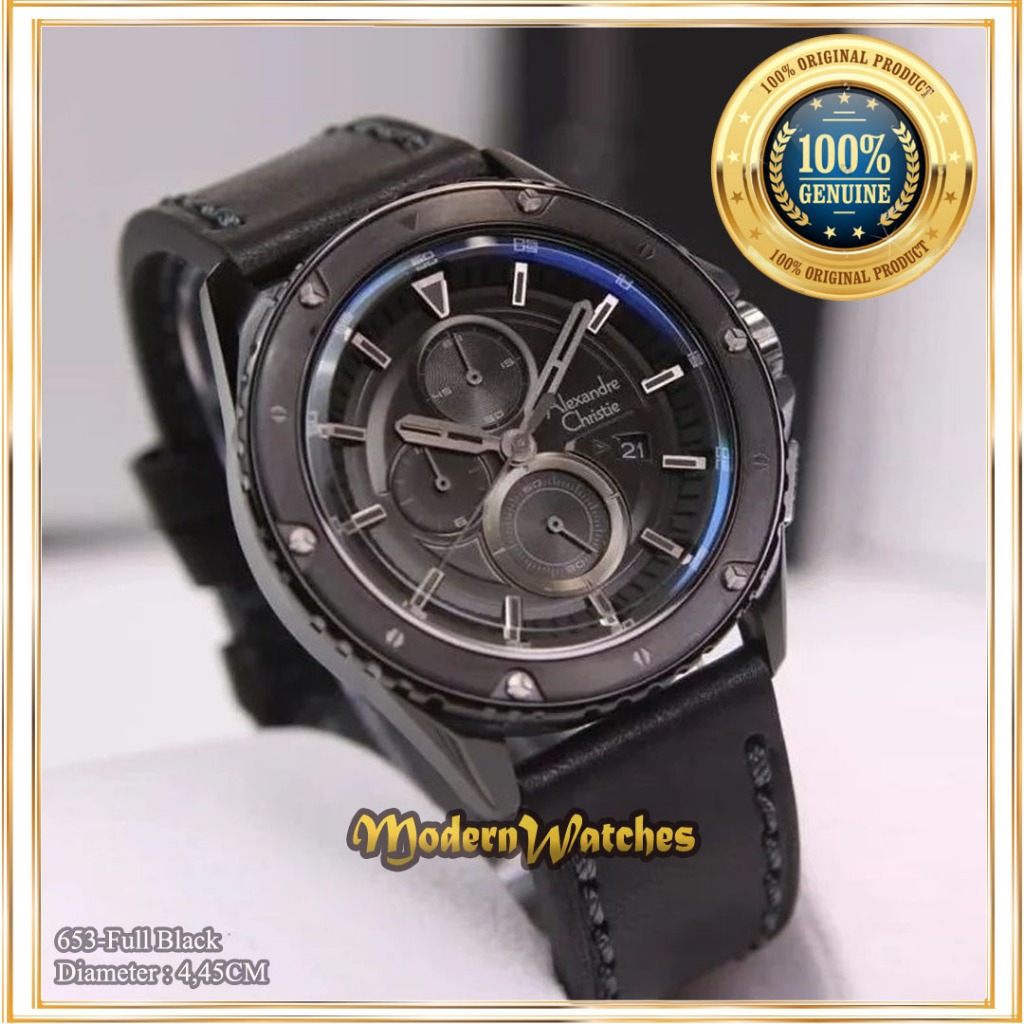 Jam Tangan Ori Terbaru Pria Alexandre Christie AC 6627 Tali Kulit Coklat Brown Hitam Rosegold Sport