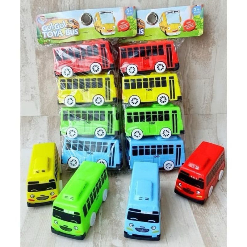 lucky Toys - Mainan Anak Mobil Mini Toya Isi 4 Mobil Tayo LT 55 - Mainan Bus Tayo Toya Termurah