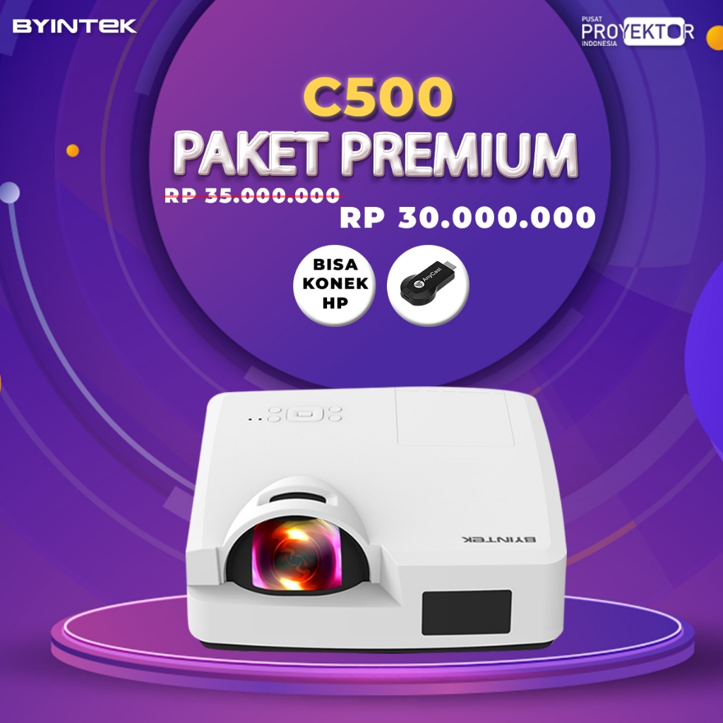 Indosky Projector - Proyektor Byintek C500WST 3300 Ansi Lumens