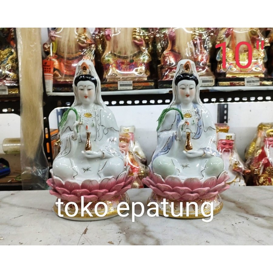 Patung Dewi Kwam Im / Kwan In / Guan Yin - 10 Inch Keramik Sku 6793