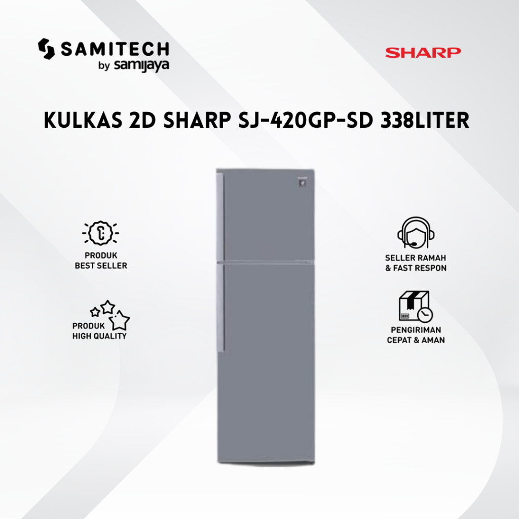 KULKAS 2 PINTU SHARP SJ-420GP-SD SJ 420GP 338LITER BERGARANSI