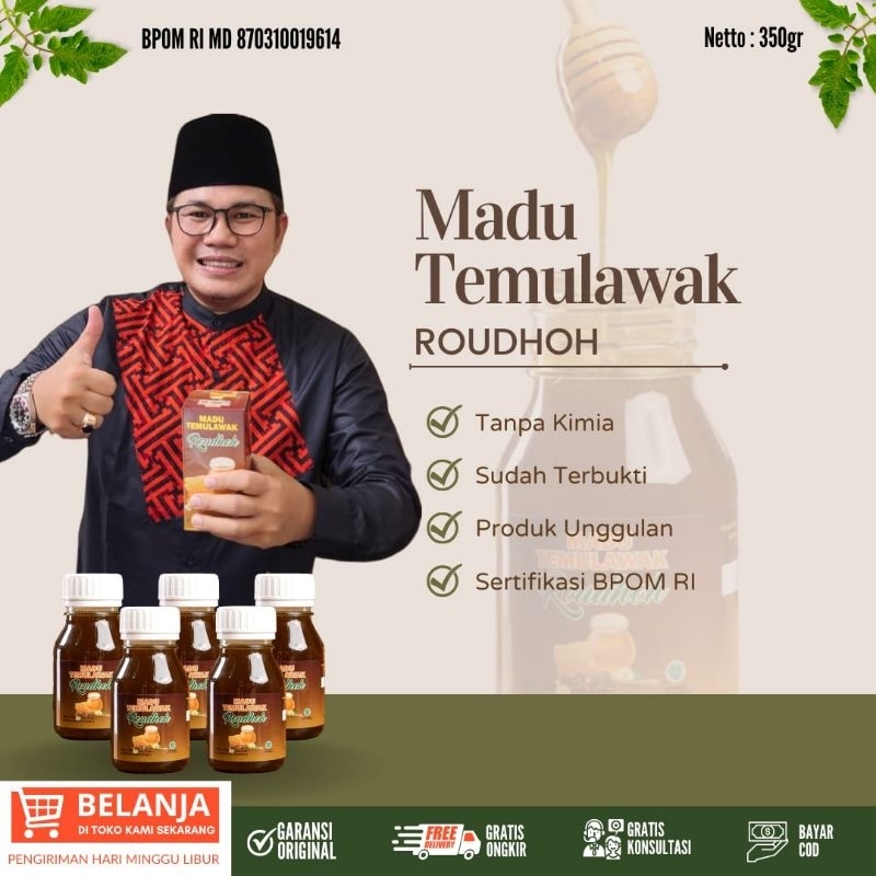 

MADU TEMULAWAK RAUDHOH BPOM ASLI Obat Maag Asam Lambung - Menambah Nafsu Makan - Liver - Pencernaan