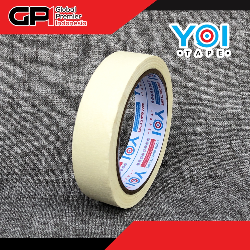 

YOI Tape Lakban Isolasi Kertas Putih (Umum) Masking Tape Lebar 24mm Panjang 20Y