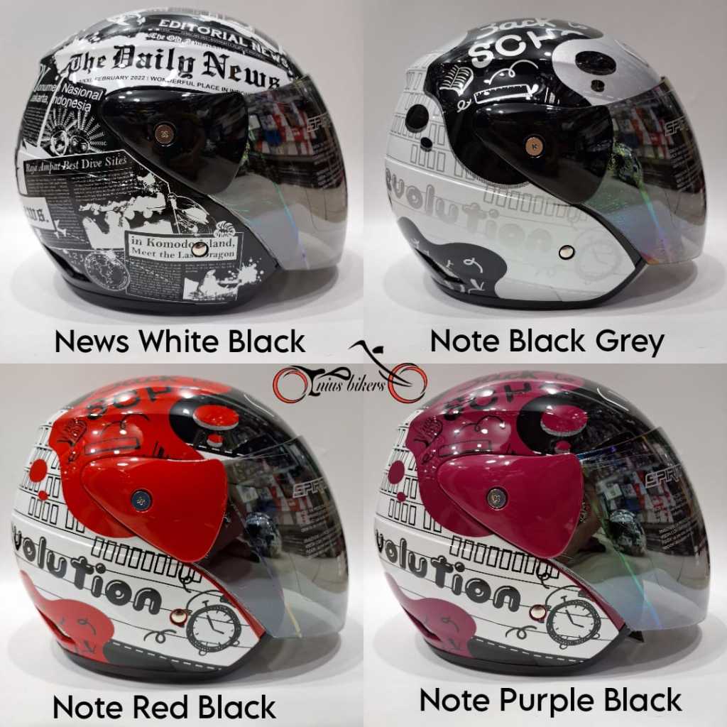 HELM HALF FACE MURAH GM EVOLUTION CORAK MOTIF