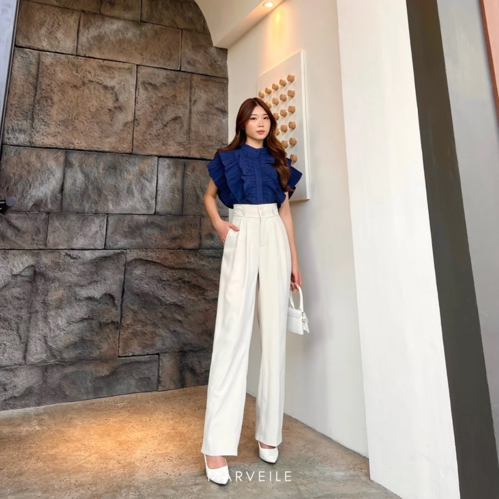 [ Marveile ] Alby Cullote Highwaist Pants / HW Kulot Korean