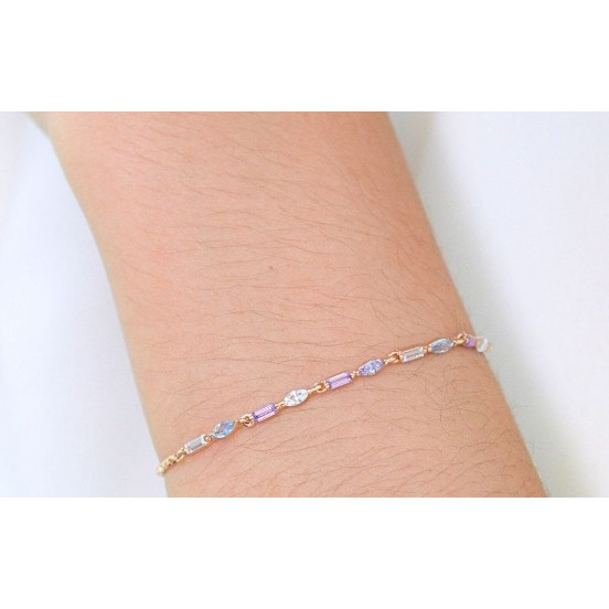GELANG TANGAN RANTE EMAS RAINBOW BAGUETTE COLLECTIONS SANDRA DEWI GOLD