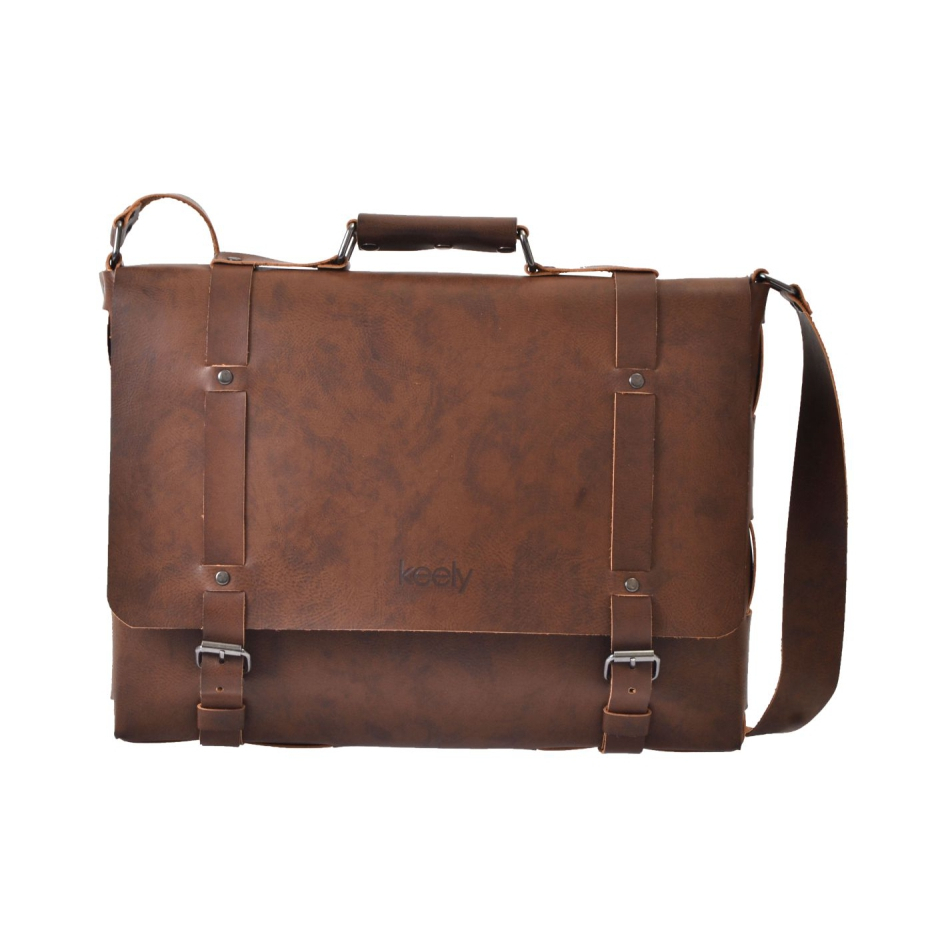 Keely Tas Kulit Vintage Tanpa jahitan Postman