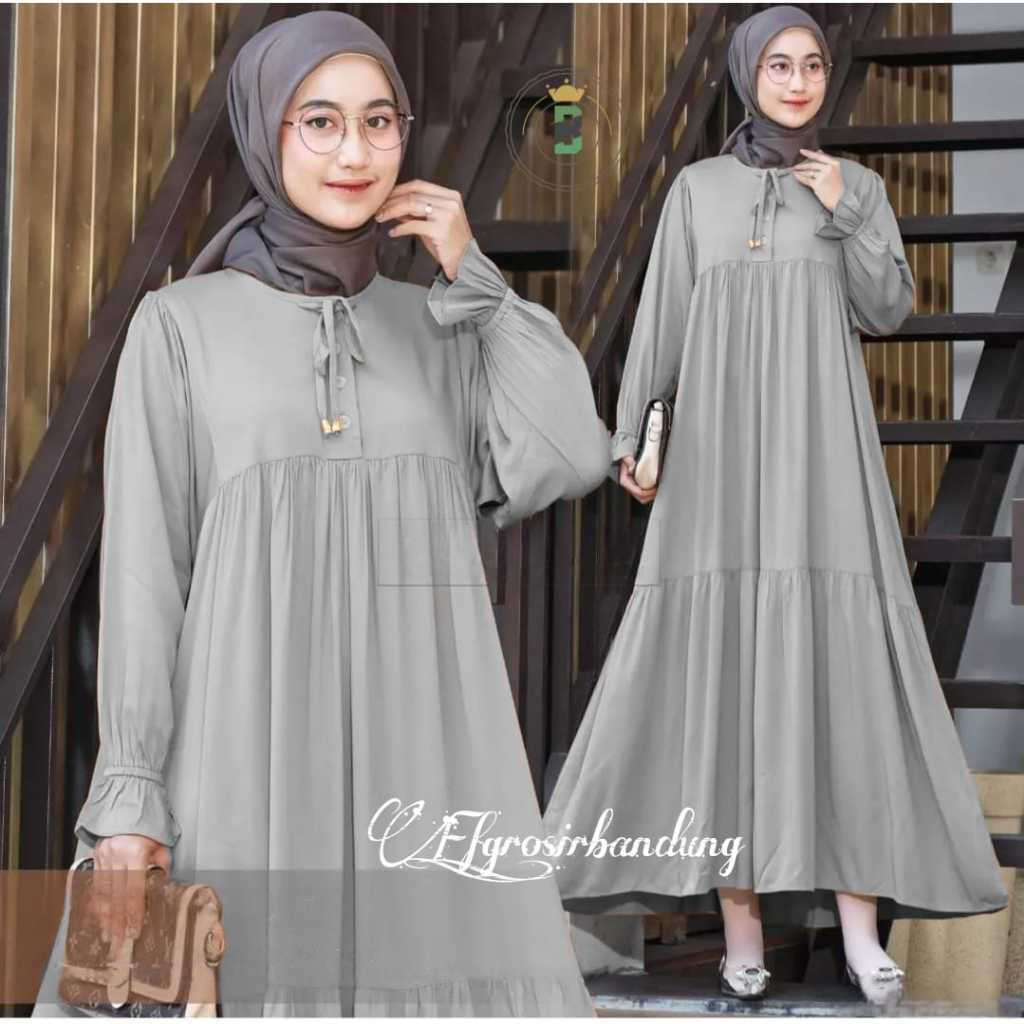 Gamis Lebaran Wanita Baju Gamis muslimah Terbaru 2026 AYUMI Bahan CRINKLE Model simple fashionable u