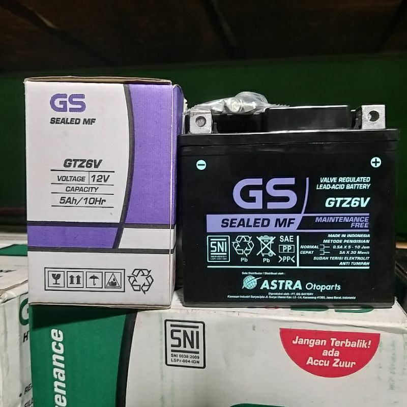 Aki Motor GS ASTRA GTZ6V Scoopy Iss cbs 2020s/d2023/ban donat 100%original asli dll.