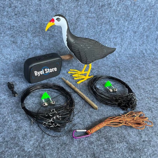 Fulset Alat Jerat Patung Burung Ruak Ruak+MP3+Lonceng