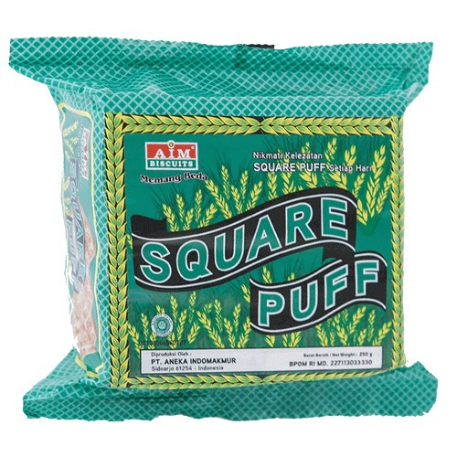 

aim biscuits square puff 250gr - square puff crackers